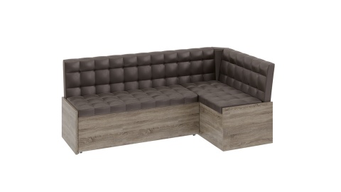 Скамья угловая со спальным местом «Форест» (Дуб Сонома трюфель/Кожзам коричневый