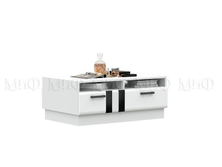 Гостиная Манифик МДФ (Ш-3000 x В-2126 x Г-650 мм)Белый/Белый Глянец