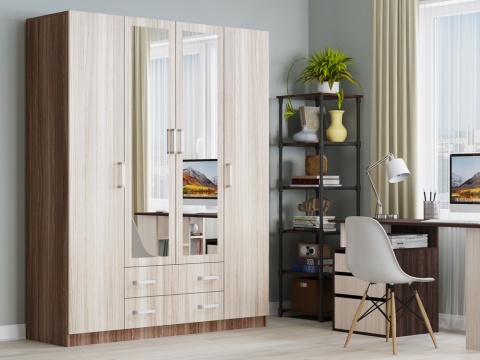 Шкаф 4-х Створчатый Марокко ЛДСП (Ш-1600 х В-2020 х Г-520 мм)/Разные Цвета